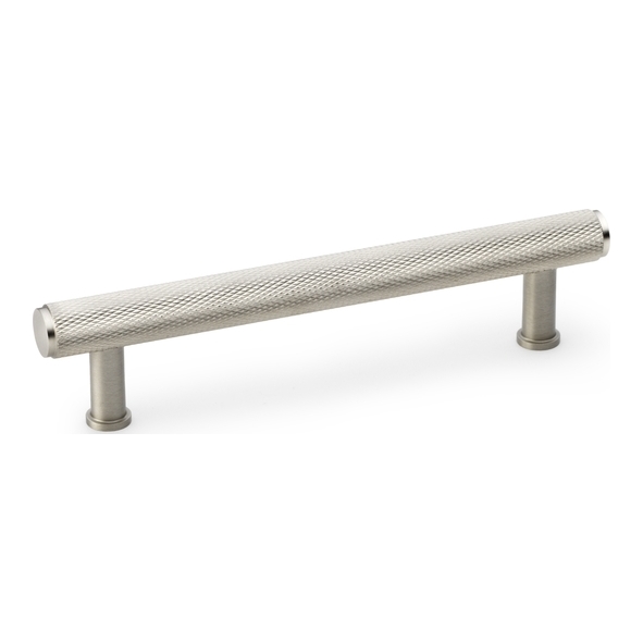 AW809-128-SN • 128mm c/c • Satin Nickel • Alexander & Wilks Crispin Knurled T-Bar Cupboard Pull Handle